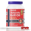 NYO3 Krill Oil 1000mg Omega 3 Supplement, 56% Fosfolipider for 98% Absorpsjon, Antarktis Superba Boost Krill Oil, høy EPA & DHA for hjerte hjerne blod lipid helse, ingen fiskelig Burps, 60 Softgels