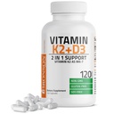 Bronson vitamin K2 (MK7) med D3 Supplement ikke-GMO formel 5000 IU vitamin D3 og 90 mcg K2 MK-7 lett å svelge D & K kompleks, 120 kapsler