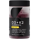 Idrettsforskning® Vegan Vitamin D3 + K2 Sukkerfri Gummies - 125mcg (5000iu) Vitamin D w/ 100mcg Mk7 Vitamin K - Støtter Bone & Immune Health* - Vegan Certified · Ikke-GMO · Soy Free - 60 Count