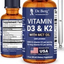 Dr. Berg Maks styrke vitamin D3 K2 flytende dråper med MCT olje – 5000 IU flytende vitamin D3 med K2 – støtter sterke bein, hjerte, energi, immunitet, og total vitalitet * - Unflavored 1 Fl Oz