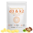Daiasns Vitamin D3 K20000iu støtter muskel- og hjernehelse - høy potens D3 K2 Supplement hjelper i immun- og kardiovaskulær støtte - 120 Softgels