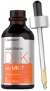 Horbäach Vitamin D3 K2 flytende | med MK7 | 2 Fl Oz | Vegetarisk, ikke-GMO, Glutenfri Supplement