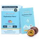 Feel Goods Hydration Hero, 1000mg Electrolytes pulver, sukkerfri, magnesium, organisk aloe Vera, L Theanine, vitamin C & B12, keto, vegansk, elektrolyte pakker, lidenskap frukt punch, 15 greve