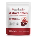 Astaxanthin kosttilskudd 12 mg - 120 Softgels | Premium naturlig antioksidant fra mikroalgae | Øye, hud, hjerne, felles, hjerte og immun helsestøtte | Ikke-GMO, Glutenfri