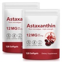 ITSDAWN Astaxanthin 12mg 2 Pack, Antioksidant Supplement for Øye, Hudstøtte, Naturlig Mikroalgae Kilde, 240 Softgels