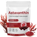 Astaxanthin 12mg, 120 Softgels, Premium Astaxanthin Antioksidant kosttilskudd med antioksidant aktivitet, støtter øye, hud helse, immunforsvar, intern sirkulasjon