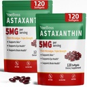 2Pack Astaxanthin kosttilskudd 12mg - Premium Astaxanthin for øye, hjerne, hud og immunstøtte, mikroalga kilde, 240 Softgels