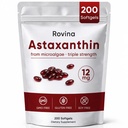 Rovina Astaxanthin 12 mg Softgels, Antioksidant Supplement for daglig velvære, Immun, Øye & Hud Support, Felles, Intern sirkulasjon, Ikke-GMO, Glutenfri - 200 Softgels (1)