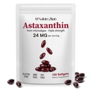 NATURE . ZIRAN Astaxanthin Kosttilskudd 24mg, Antioksidanter Supplement, Støtter for Eye & Joint &Skin Health® 4 måneders Supplier® 120 Softgels