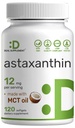 DEAL Supplerende Astaxanthin 12 mg Per Serving, 120 Softgels | Astaxanthin Supplement med MCT olje | Microalgae  Source Ikke-GMO