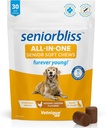 Vetnique Seniorbliss Senior Hund Multivitamin med glukosamin, omega 3 fiskeolje og probiotika - for hundeledd, digestiv og immun støtte for optimal helse (alt-i-ett daglig vitamin, 30 Ct)