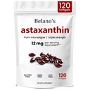 Belanos Astaxanthin 12mg, Astaxanthin Softgels, Premium Astaxanthin Antioksidant Supplement | Helse og energistøtte, ikke-GMO, Vegansk-vennlig og Glutenfri - 120 Softgels (1 pose)