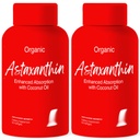 Avansert Bionetix 2 Pack trippelstyrke AstaQuilTM Astaxanthin 12mg høy biotilgjengelighet formel, 120 Softgels organisk kokosolje for forbedret absorpsjon. Kraftig antioksidant øye felles hjerte helse