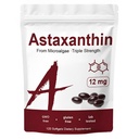 Zions Organics Astaxanthin 12 mg, 120 Softgels, Premium Astaxanthin Antioksidant kosttilskudd, støtter immun, hud, øye og felles helse-non-GMO, Glutenfri, 4 måneders forsyning, 120 Services