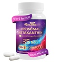 Liposomal Astaxanthin Supplement Complex 9-i-1 med Ashwagandha, Lycopen, Zeaxanthin, Antioksidant Supplement støtte øye, hud og felles helse, 60 kapsler