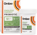 Ombre Endless Energy Probiotic Supplement, støtter naturlig energiproduksjon, minne, fokus og Gut helse, 12 milliarder CFU, holdbarhetstable, 30 serveringer
