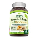 Herbal hemmeligheter Turmeric Curcumin & Ginger med BioPerine Supplement | 2,250 Mg Per Serving | 180 Kapsler | Ikke-GMO | Glutenfri | Laget i USA