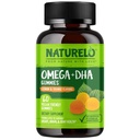 NATURELO Vegetarisk DHA og Omega 3 Supplement fra Algae og Chia Seed Oil for hjerte, hjerne og felles helse - Ingen fisk, gelatin eller kunstige søtningsstoffer - 60 gummier