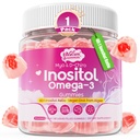 Myo-Inositol & D-Chiro Ideell 40:1, Inositol + Omega-3(3:1) Gummier, Hormonbalanse for kvinner | Sukkerfri Inositol Gummies m/Omega 3 DHA:EPA (3:1), Inositol Supplement for syklus helse, Vegan, 60 Ct