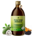 Soursop Bitters Væske for Digestive Helse,Gut Detox & Cleanse,Antioxidant,Immune Support,Skin Helse-Pure 15 Herb Guanabana Te med svart frø,Moringa & Turmeric,98% Høy absorpsjon,Non-GMO 16 fl oz
