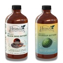 Herbal forbindelser organisk soursop og svart frø biters Bundle - naturlige plantebaserte ingredienser for Gentle Detox & Digestive Helse To flasker, 32 egg (16 ovner hver), 64 Services