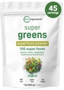 Mikroingredienser Super Greens pulver, 1lb | 100 Superfood blanding med daglige grønn, frukter, grønnsaker, moskrooms & probiotika | Kilde til vegansk protein & enzymer | Ikke-GMO, Glutenfri, Ingen additiver