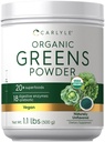 Karmel Organic Greens Powder | 17.6 oz Supplement | Avhenger Avslappende Gas, ubehag & Blekning | med 20+ Superfoods, 18 Digestive Enzymer, og Prebiotika | Vegan, Ikke-GMO og Glutenfri