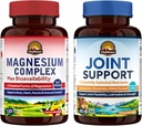 Vitalitown Magnesium + glukosamin Chondroitin MSM Bundle (pakke med 2) | Magnesiumkompleks (artikkel 1) & felles støtte* (artikkel 2) 120 Magnesiumkapsler og 90 felles kapsler