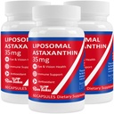 35 mg Liposomal Astaxanthin Supplement - Kraftig antioksidant støtte for huden, felles og øye helse - Naturlig anti-aldring formel med ren astaxanthin - Vegan, ikke-GMO, 180 kapsler