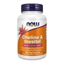 NÅ Mattilskudd, Choline & Inositol 500 mg, sunn nerveoverføring*, nervesystem helse*, 100 kapsler