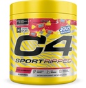 C4 Sport Ripped Pre Workout pulver - Jolly Rancher Cherry - NSF Certified for Sport - Elite Hydration - 200 mg Koffein + kreatin + Beta-Alanin - Electrolytes og Energi - 20 Serveringer