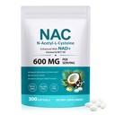 FANSHI NAC Kompleks med NAD + & MCT olje - 300 Softgels | N-Acetyl Cysteine Botanisk blanding for antioksidant støtte | Beriket med kokosolje for høy absorpsjon | Ikke-GMO & Lab Testet