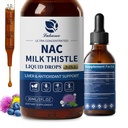 Lukaree Liposomal NAC Supplement N-Acetyl-L-Cysteine 600mg med Melke Thistle - NAC Amino Acid Drops m/Selenium for lever- og nyrestøtte*, Lung, antioksidanter og immun støtte*- Vegan, ikke-GMO-2oz