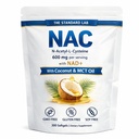 Standard Lab NAC 600mg med NAD+ Daglig kompleks, N-Acetyl Cysteine Supplement Kapsler, Antioksidant støtte formel, Vegansk, Ikke-GMO, Glutenfri, 300 Softgels