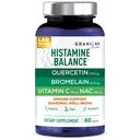 Granions Histamin Balance Complex - Quercetin med Bromelain, NAC og Vitamin C - D-Hist Seasonal Histamin Blocker & Immune Support Supplement for voksne og barn - 60 Vegan Kapsler
