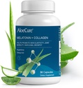 AloeCure naturlig melatonin + kollagen med organisk aloe Vera - naturlig søvnhjelp Supplement for hvilende natter - kollagen kompleks for felles styrke, hud elastisitet, hår og neglevekst, 30 kapsler