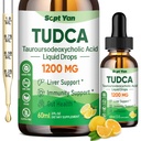 TUDCA Supplement 1200mg flytende dråper, Liver Supplement med TUDCA, NAC, Melk Thistle Seed og Dandelion , for Liver Support, og Gallblader Cleanse & Repair, Sukkerfri, Vegan, Lemon Flavor, 2 Fl Oz