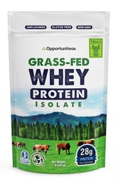 Opportuniteas Grass Fed Whey Isolate Protein Powder - Unflavored, Heavy-Metal Tested, 28g Protein, kildet fra Irland, Hormonfri, Ikke-GMO, pakket i USA - 1lb
