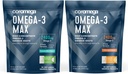 Coromega Omega-3 Fish Oil Bundle – 2400 mg Omega-3s + Vitamin D, 3X Bedre absorpsjon, Ingen Fiskig Ettersmak, Kokos Bliss & Citrus Burst Flavors, 60 Squeeze Packets