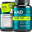 NAD Supplement 300Mg Extra Styrke NMN Alternativ Liposomal + Grønn Te for kvinner og menn w/ Urolithin A, Resveratrol, CoQ10, Alfa Lipoic Acid