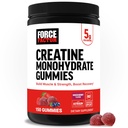 Force Factor Kreatin Monohydrat Gummies, NSF Certifisert, 5g Dose for menn og kvinner å støtte muskel, styrke, gjenoppretting, Kognitiv helse og minne, Blandet Berry, 150 Gummies