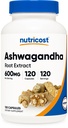 Nutricost Ashwagandha Herbal Supplement 600 mg, 120 kapsler - Vegetarisk, ikke-GMO, Glutenfri, Ashwagandha Root