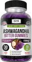 Kaya Naturals Ashwagandha Bitter Gummies - Naturlig Stress Relief, Økt energi og mental klarhet, ikke-GMO, Glutenfri, Chewable Gummies - 30 Teller
