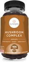 Sunergetic Premium Mushroom Gummies Supplement - for immunhelse, hjerne, Mood & Stress Support - Mushroom Blend med Lions Mane, Chaga Extract, Reishi, Tyrkia Tail, Cordyceps (120 Gummies)