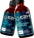 E2H: Liver Support Supplement og avansert intestinal støtte | Vegan, ikke-GMO - 2 Fl Oz Hver (4 Fl Oz Totalt) - Bundle