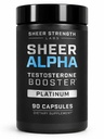 Skjær styrke Labs Testosteron Booster T-Booster for menn - klinisk støttet dose, sterkeste formel - laget i USA - Premium blanding av Fadogia Agrestis Tongkat Ali og Shilajit. 30 serveringer