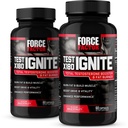 Force Factor Test X180 Ignite, Testosteron Booster og fettforbrenner for menn, Testosteron Supplement for å brenne fett, bygge muskler, øke energi, og øke vitalitet og ytelse, 60 tel (pakke av 2)