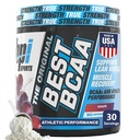 BPI Sports Best BCAA pulver - Muskelgjenvinningsstøtte - Branched kjede Aminosyrer | Building blokker av protein og muskel - Post trening gjenoppretting – Hydration - Grape, 30 Services
