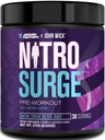 Jacked Factory X John Wick - Nitrosurge Wick Pre Workout Supplement - Intense Energy, Battle-Ready Focus, Unstopable Forpliktelse, og Sheer Will - 30 Serveringer, Baba Yaga Blue Raz