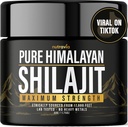 Shilajit ren Himalaya Organic Resin - Naturlig Autentisk Lab testet formel for menn, kvinner - Ingen tunge metaller - 600mg Maks styrke med 85+ spor Mineraler Golden Grade Shilajit Supplement (1 pakke)